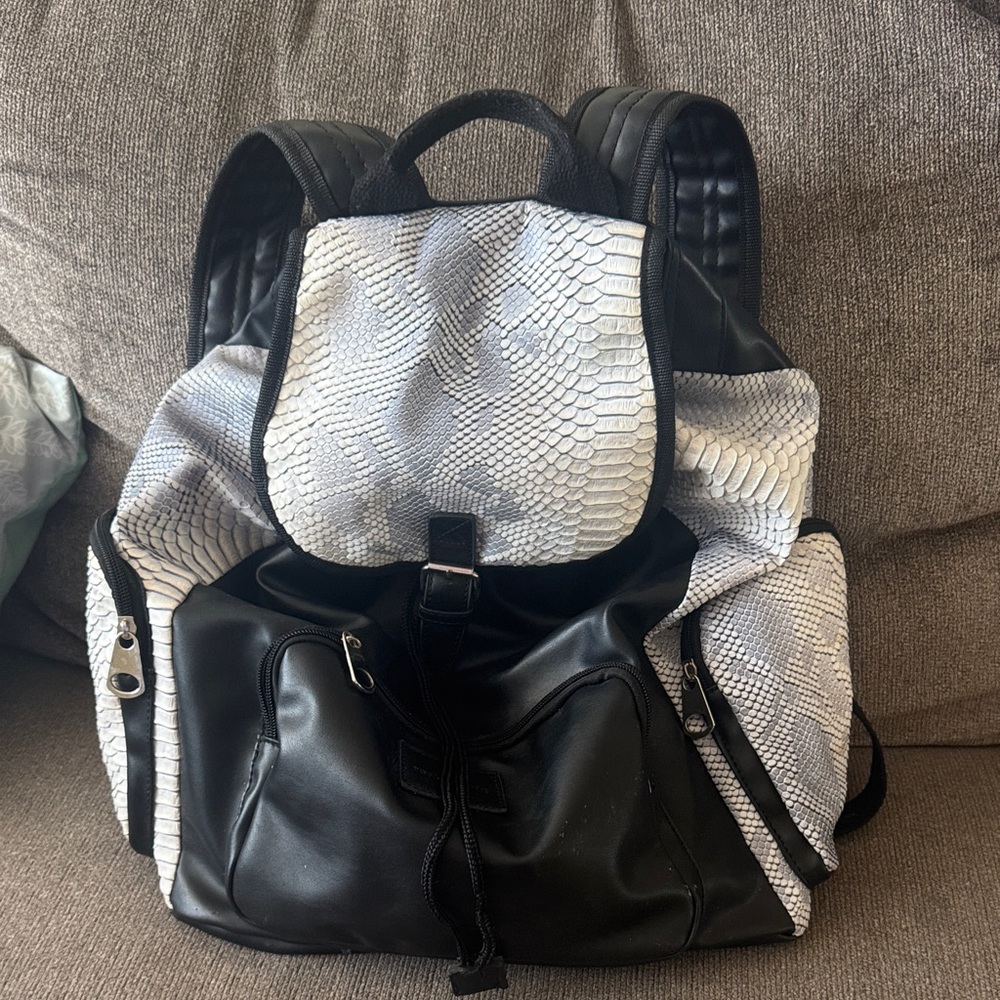 Stylish Black and White Backpack